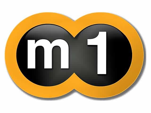 The logo of M1TV
